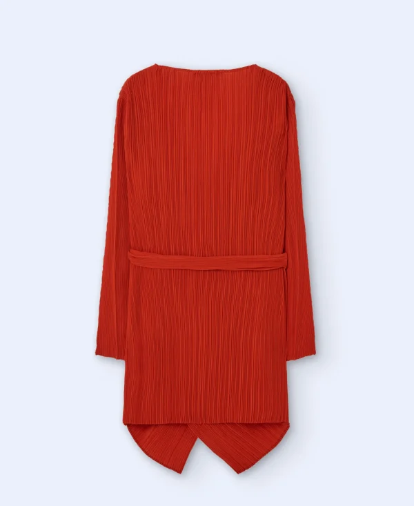 Adolfo Dominguez Abrigos Y Chaquetas>Chaqueta Asimetrica En Crinkle Rojo