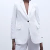 Adolfo Dominguez Blazer>Chaqueta Sastre En Algodon Blanco Natural