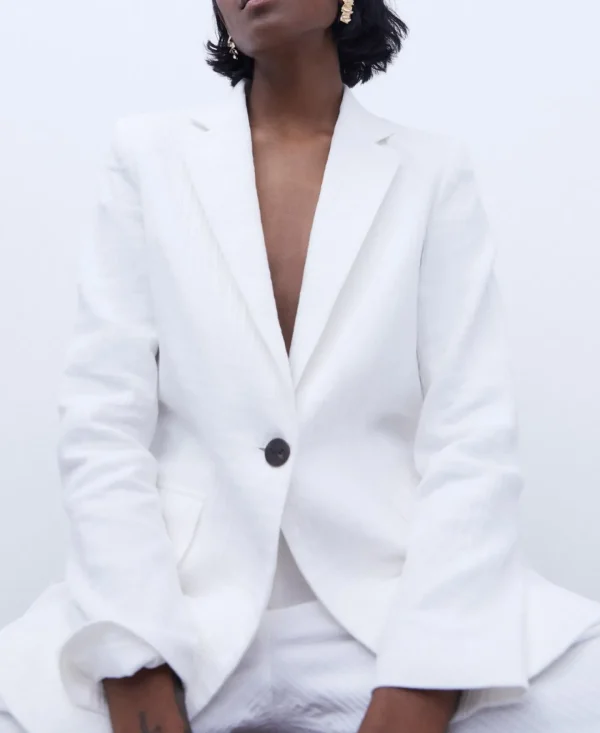 Adolfo Dominguez Blazer>Chaqueta Sastre En Algodon Blanco Natural