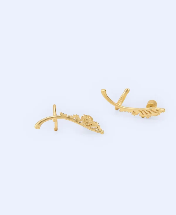 Adolfo Dominguez Bisutería>Ear Cuff Motivo Berza En Laton Dorado