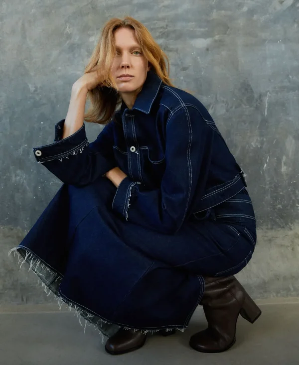 Adolfo Dominguez Faldas>Falda Denim Midi Azul Denim