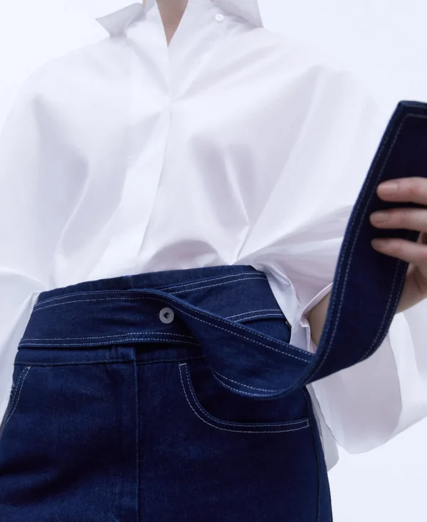 Adolfo Dominguez Faldas>Falda Denim Midi Azul Denim