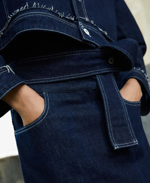 Adolfo Dominguez Faldas>Falda Denim Midi Azul Denim