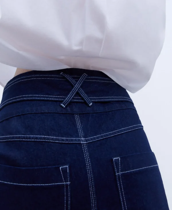 Adolfo Dominguez Faldas>Falda Denim Midi Azul Denim