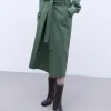Adolfo Dominguez Faldas>Falda Midi En Algodon Y Nailon Verde