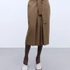 Adolfo Dominguez Faldas>Falda Midi Pliegues Camel/Marron