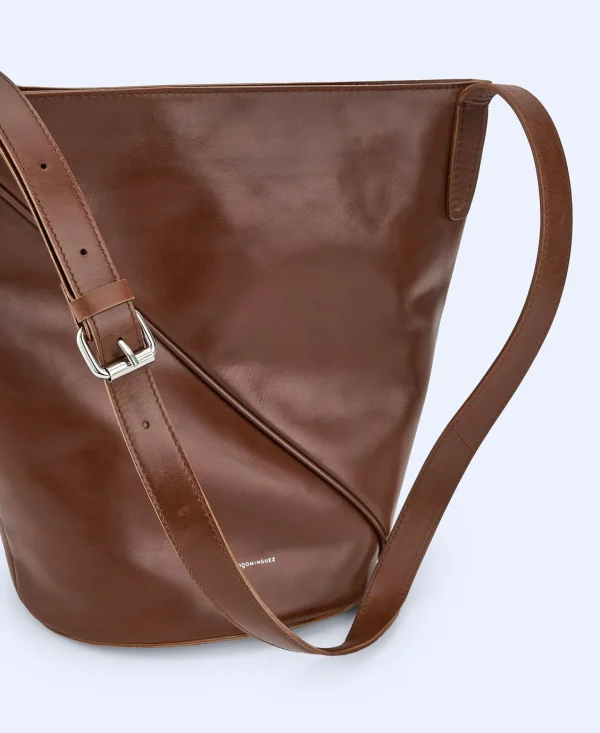 Adolfo Dominguez Bolsos>Hobo Grande En Piel Responsable Cuero Oscuro