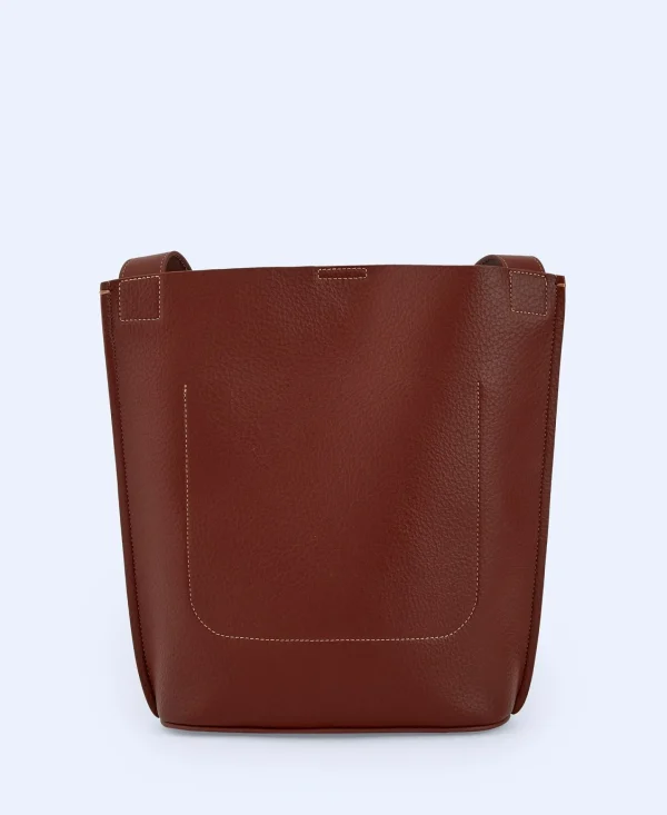 Adolfo Dominguez Bolsos>Hobo Mediano Textura Grano Teja
