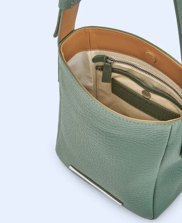 Adolfo Dominguez Bolsos>Mini Hobo En Piel Responsable Verde Agua Marina
