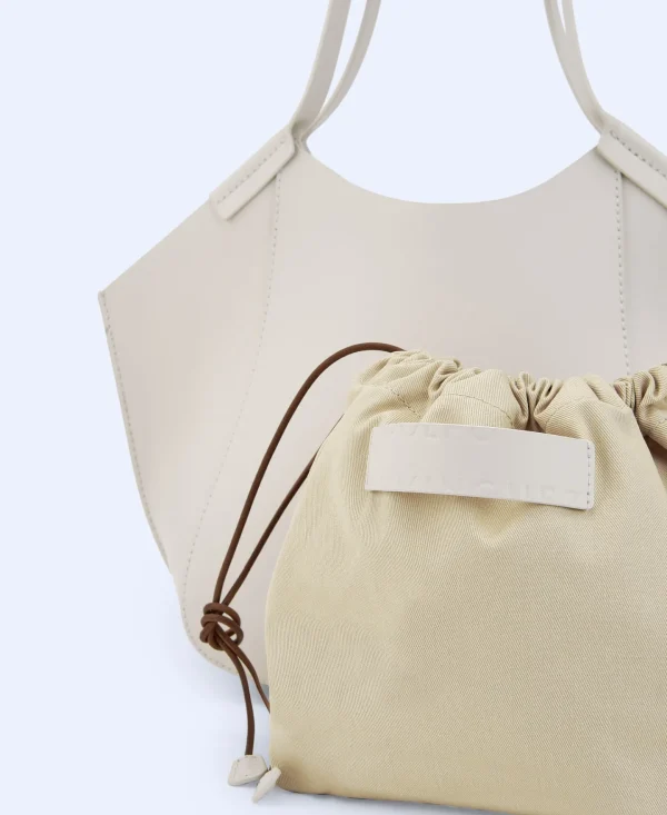 Adolfo Dominguez Bolsos>Mini Shopper En Piel Vaqueta Crudo