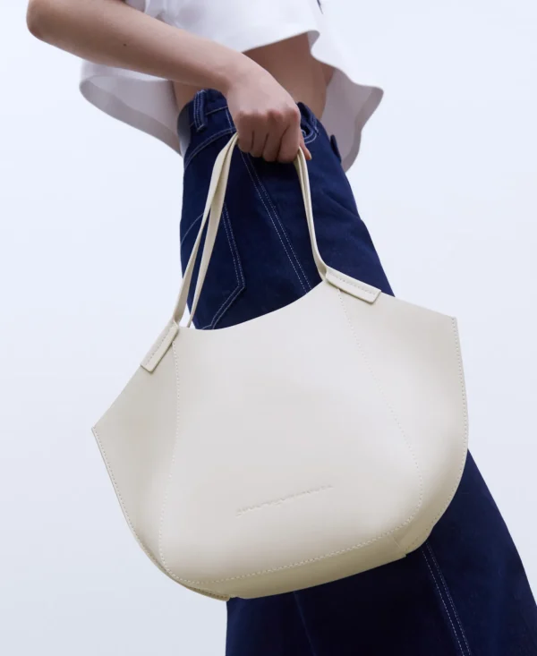 Adolfo Dominguez Bolsos>Mini Shopper En Piel Vaqueta Crudo