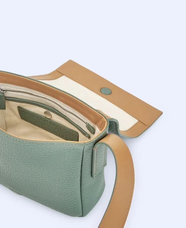 Adolfo Dominguez Bolsos>Minibandolera En Piel Responsable Verde Agua Marina