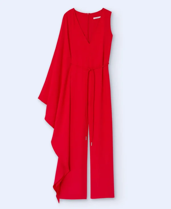 Adolfo Dominguez Vestidos Y Monos>Mono Coctel Asimetrico Rojo
