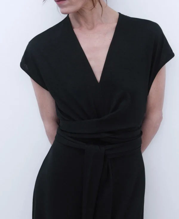 Adolfo Dominguez Vestidos Y Monos>Mono Largo Con Escote Pico Negro