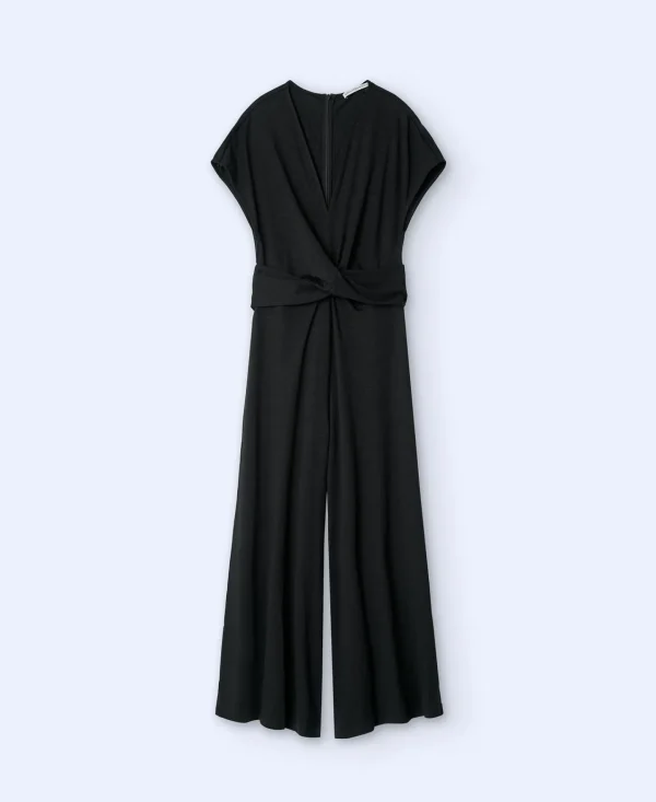 Adolfo Dominguez Vestidos Y Monos>Mono Largo Con Escote Pico Negro