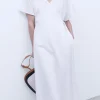 Adolfo Dominguez Vestidos Y Monos>Mono Manga Japonesa En Lino Europeo Blanco