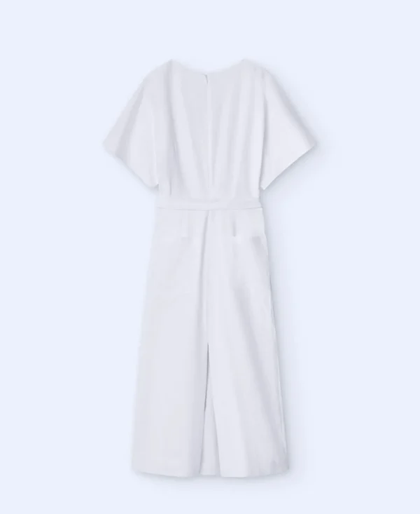 Adolfo Dominguez Vestidos Y Monos>Mono Manga Japonesa En Lino Europeo Blanco