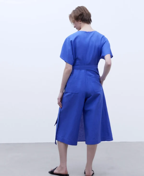 Adolfo Dominguez Vestidos Y Monos>Monoen Lino Europeo Azul Oscuro
