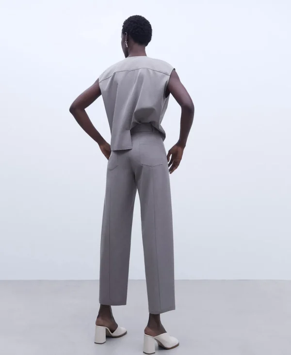 Adolfo Dominguez Pantalones>Pantalon Carrot Fit Gris