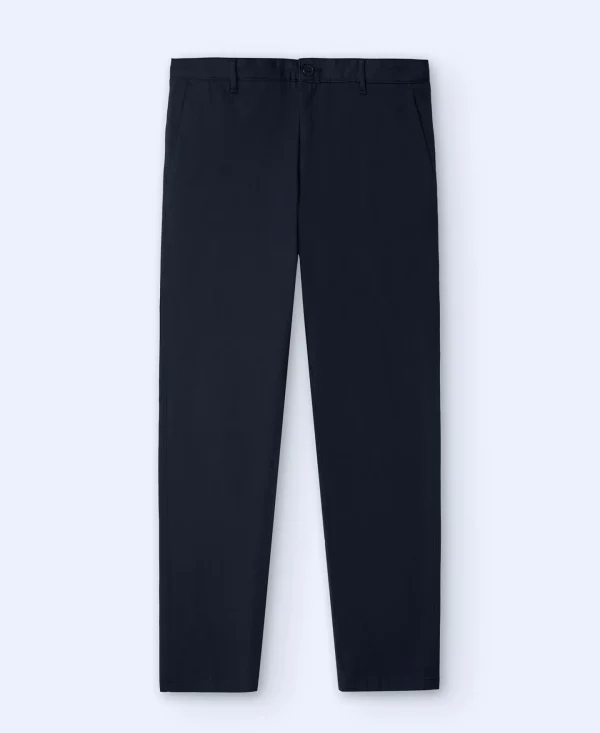 Adolfo Dominguez Pantalones>Pantalon Chino Bolsillo Italiano Azul Marino