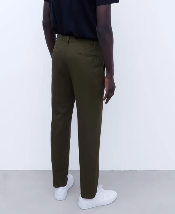Adolfo Dominguez Pantalones>Pantalon Chino Bolsillo Italiano Caqui