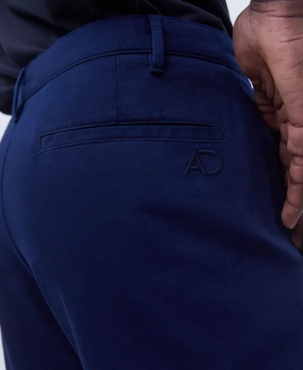 Adolfo Dominguez Pantalones>Pantalon Chino Bolsillo Italiano Azul Marino