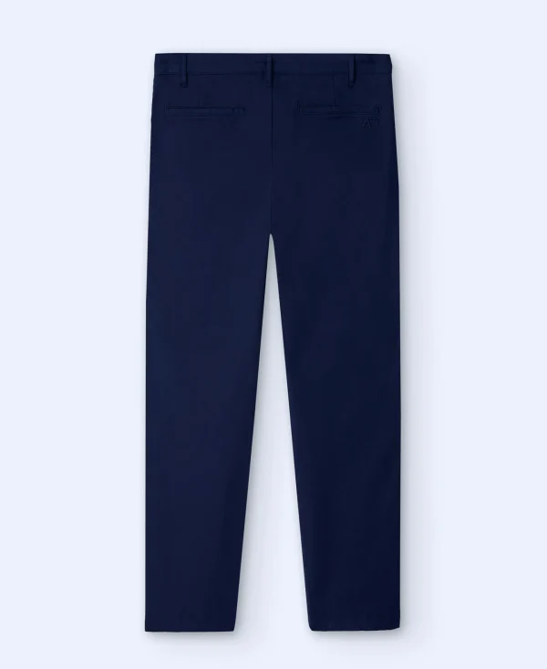 Adolfo Dominguez Pantalones>Pantalon Chino Bolsillo Italiano Azul Marino