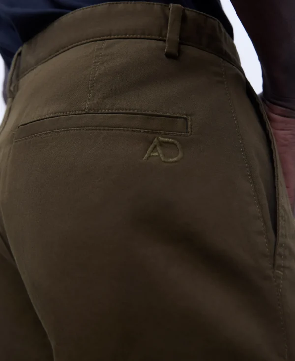 Adolfo Dominguez Pantalones>Pantalon Chino En Twill De Algodon Caqui