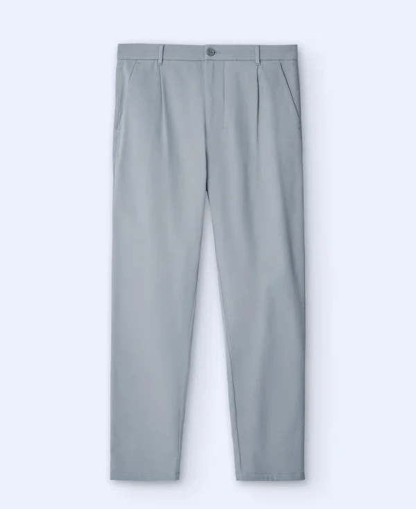 Adolfo Dominguez Pantalones>Pantalon Chino Holgado Con Pinzas Gris Claro