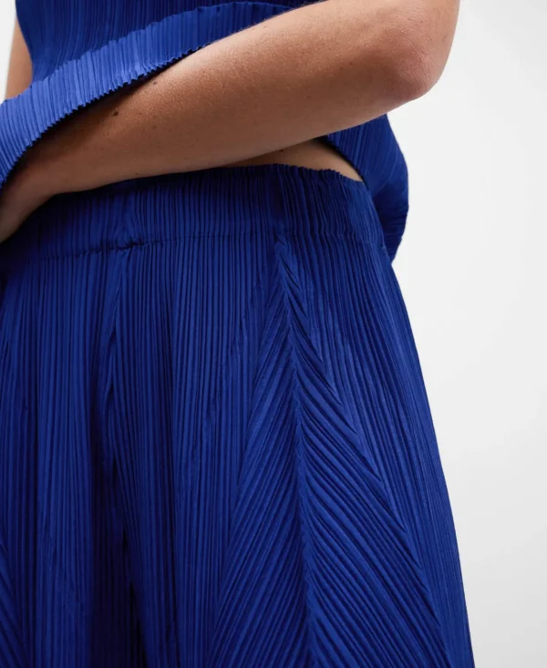Adolfo Dominguez Pantalones>Pantalon De Crinkle Con Godets Azul Klein