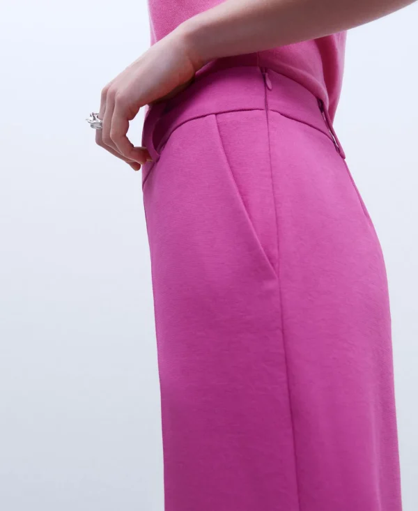 Adolfo Dominguez Pantalones>Pantalon De Pinzas Monocolor Rosa