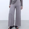 Adolfo Dominguez Pantalones>Pantalon De Punto Pierna Amplia Piedra
