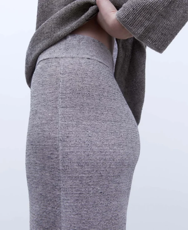 Adolfo Dominguez Pantalones>Pantalon De Punto Pierna Amplia Piedra