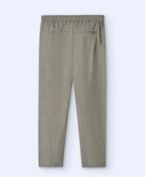 Adolfo Dominguez Pantalones>Pantalon En Lino Europeo Gris/Verde