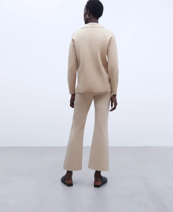 Adolfo Dominguez Pantalones>Pantalon En Punto Roma Camel