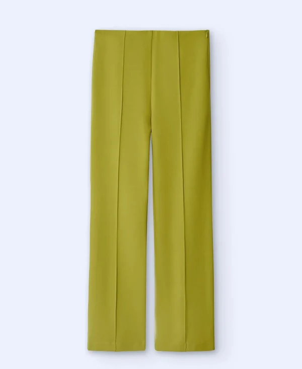Adolfo Dominguez Pantalones>Pantalon En Punto Roma Verde Pistacho