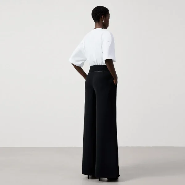Adolfo Dominguez Pantalones>Pantalon Fluido En Poliester Reciclado Negro