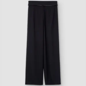 Adolfo Dominguez Pantalones>Pantalon Fluido En Poliester Reciclado Negro