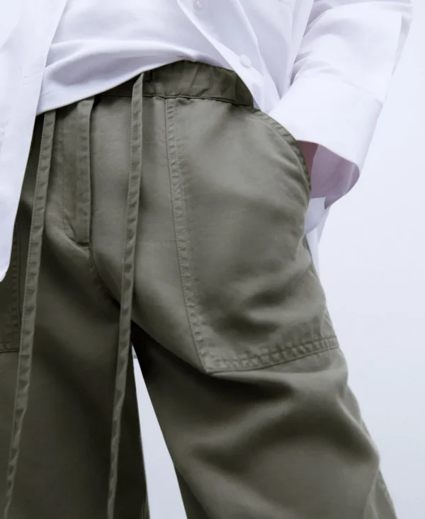 Adolfo Dominguez Pantalones>Pantalon Jogger En Lyocell De Lenzing™ Verde Oscuro