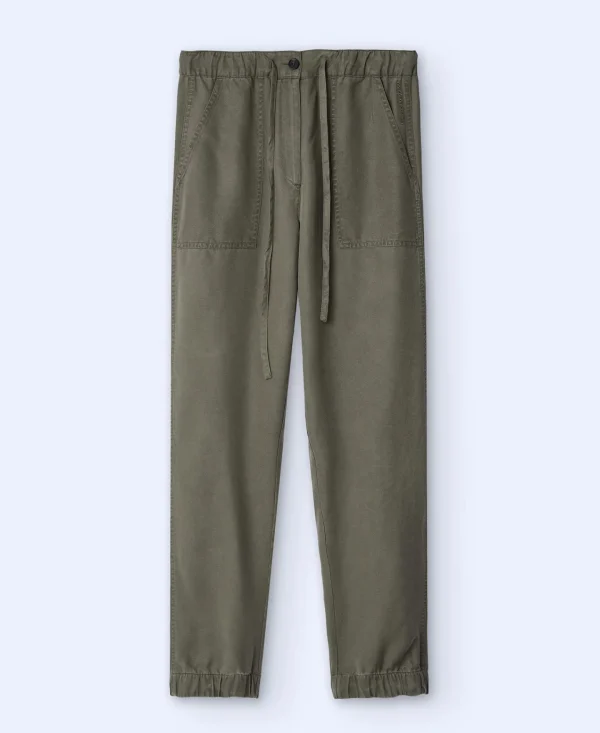 Adolfo Dominguez Pantalones>Pantalon Jogger En Lyocell De Lenzing™ Verde Oscuro