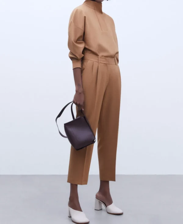 Adolfo Dominguez Pantalones>Pantalon Recto Con Pinzas Camel