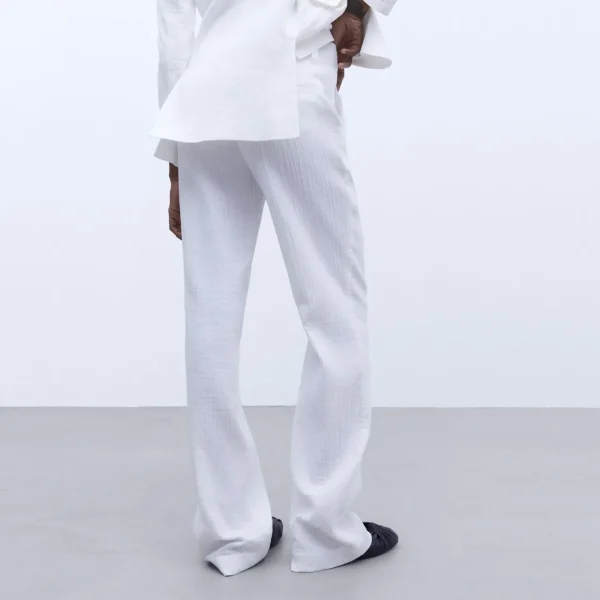 Adolfo Dominguez Pantalones>Pantalon Sastre De Corte Recto Blanco Natural