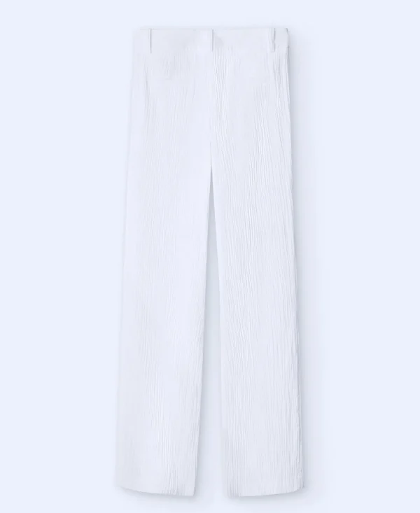 Adolfo Dominguez Pantalones>Pantalon Sastre De Corte Recto Blanco Natural