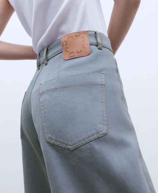 Adolfo Dominguez Pantalones>Pantalon Vaquero Banana En Algodon Gris Claro