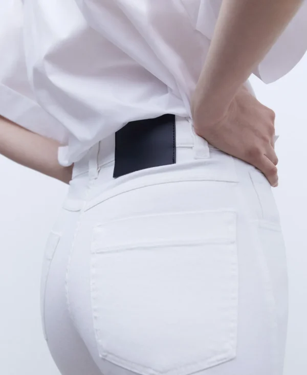 Adolfo Dominguez Pantalones>Pantalon Vaquero Cinco Bolsillos Blanco