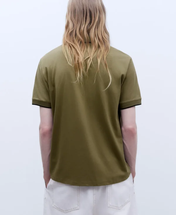Adolfo Dominguez Camisetas Y Polos>Polo Canale En Algodon Mercerizado Caqui