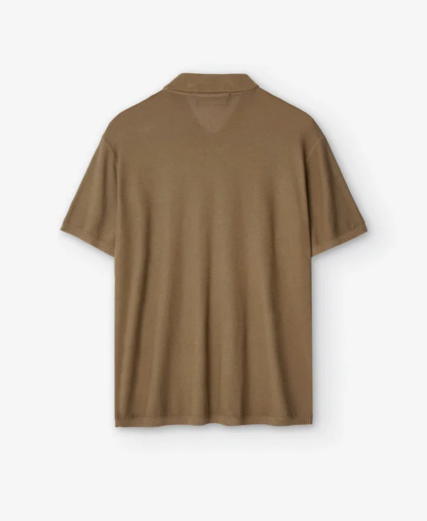 Adolfo Dominguez Camisetas Y Polos>Polo Regular Fit En Algodon Y Viscosa Marron