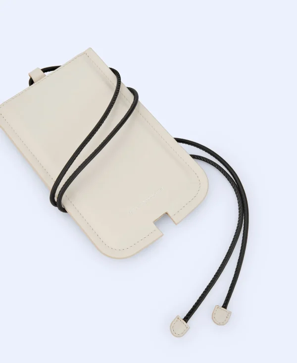 Adolfo Dominguez Accesorios Movil>Portamovil En Piel Lisa Blanco Roto