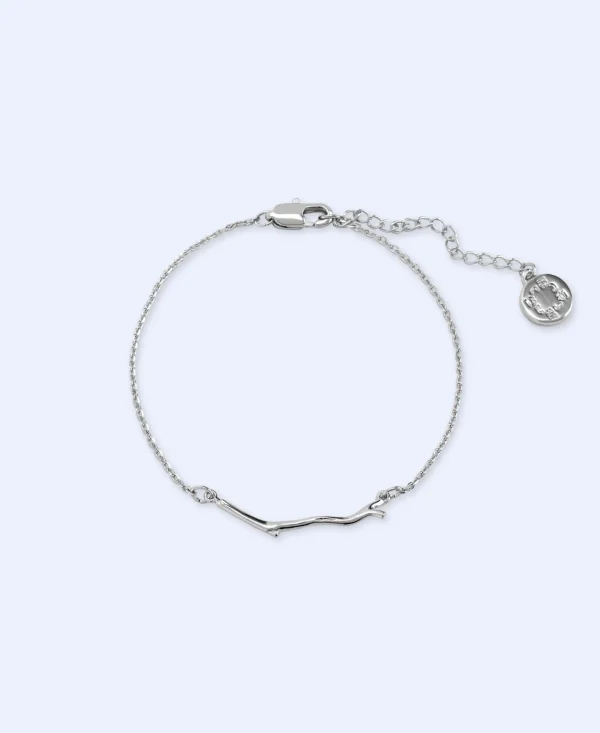 Adolfo Dominguez Bisutería>Pulsera De Cadena Motivo Rama Plateado
