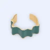 Adolfo Dominguez Bisutería>Pulsera Pliegues En Zinc Y Resina Verde